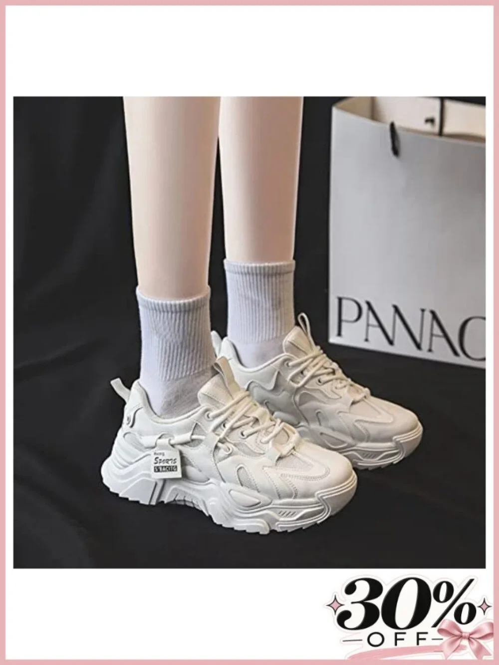 Women's Mesh Platform Sneakers Walking Shoes Breathable PU Lace-Up